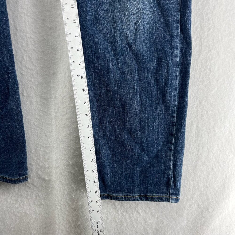 Lucky Brand Jeans Mens 38x32 Dark Wash Whiskered Denim 121 Slim Straight Stretch - Picture 5 of 13